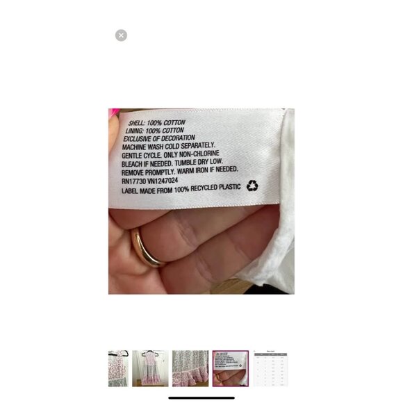 LoveShackFancy x Target Lace Pink Blue Floral Sleeveless Ruffle Dress Xsmall - Picture 5 of 6